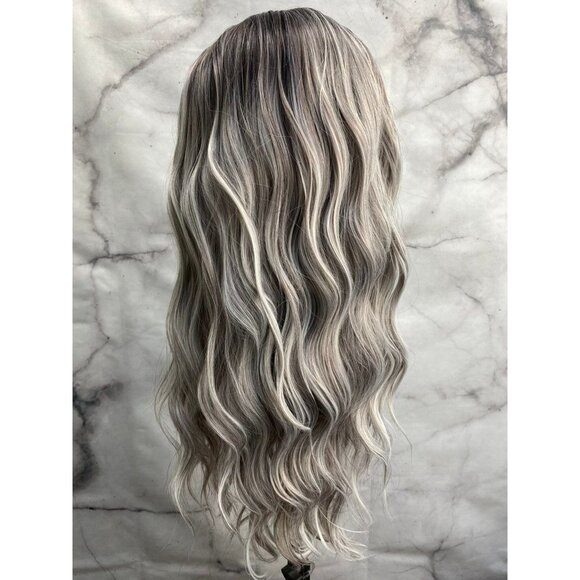 Black SliverWigGrey Lace Front Wig